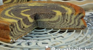 Túrós mákos zebra torta