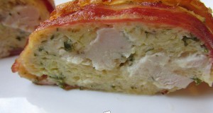 Baconos csirkemell őzgerincben sütve