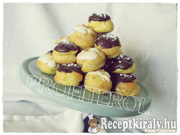 Profiterol csokis és vaníliás töltelékkel