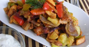 Csípős, zöldséges-serpenyős csirke