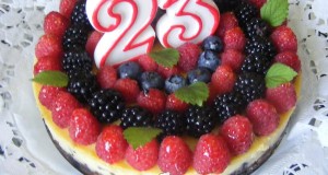 Gyümölcsös, sült sajttorta