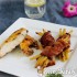 Csirkemell baconbe tekert zöldbabbal