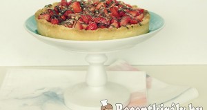 Kókuszkrémes tart eperrel