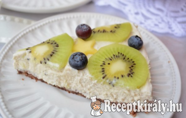 Sütés nélküli citromos sajttorta gyümölcsökkel - paleo