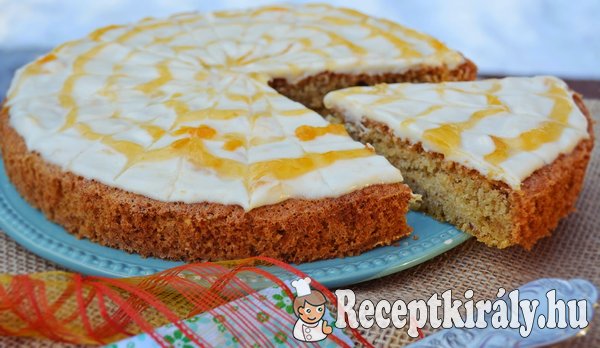 Egyszerű mandula torta narancslekváros kókuszkrémmel - paleo