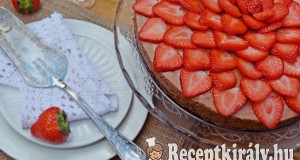 Kávés csokihabos torta eperrel – paleo