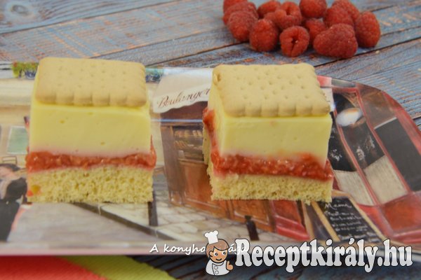 Málnás-kekszes kocka