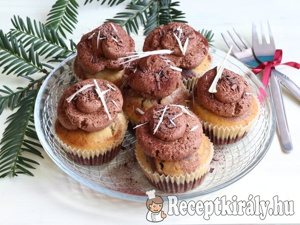 Márványos muffin csokoládékrémmel