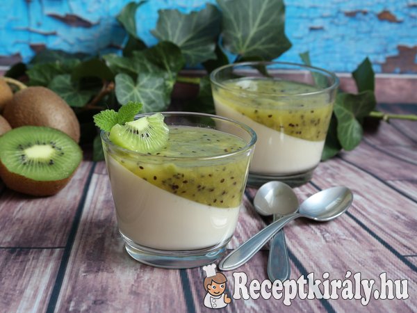 Kivis-vaníliás panna cotta