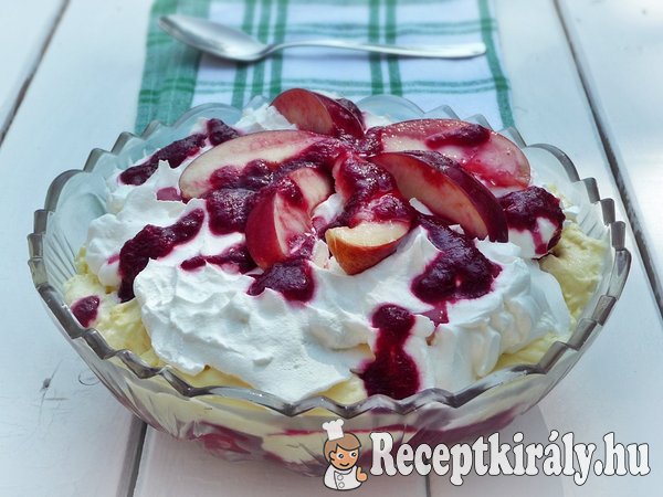 Réteges Peach Melba krém