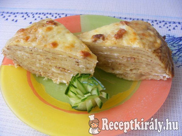 Burgonyás sonkás rakott palacsinta