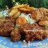 Vasi pecsenye fűszeres burgonyával