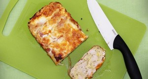 Baconbe göngyölt sajtos pulykamell