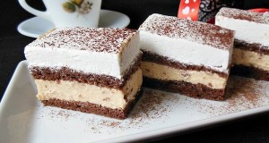 Karamell krémes habos szelet