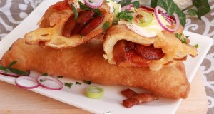 Magyaros töltött lángos