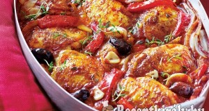 Mediterrán zöldséges csirkecombok
