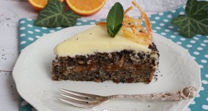 Baracklekváros máktorta citrusmázzal