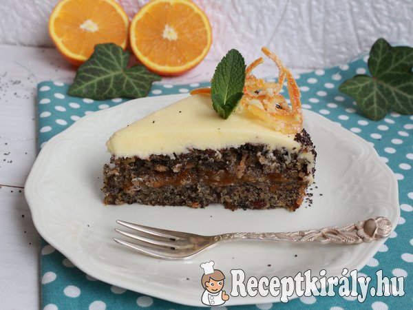 Baracklekváros máktorta citrusmázzal