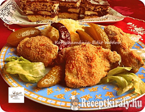 Rántott csirkecomb tepsiben sütve