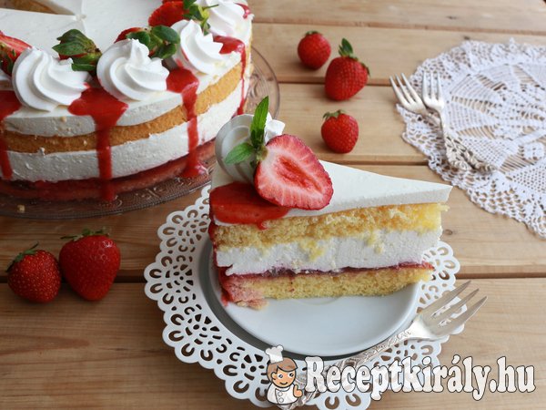 Túrókrém torta eperrel