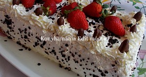 Vienetta sütemény eperrel és csokival