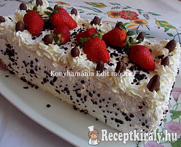 Vienetta sütemény eperrel és csokival