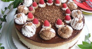 Málnazselés csokimousse torta