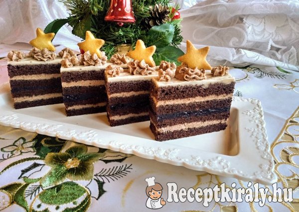 Karácsonyi csokoládés szelet áfonyával