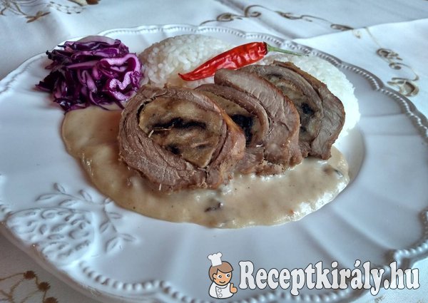 Töltött sertésdagadó erdei gombával