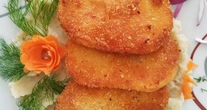Rántott karalábé, tejszínes burgonyapürével